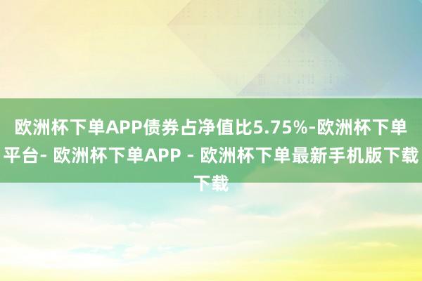 欧洲杯下单APP债券占净值比5.75%-欧洲杯下单平台- 欧洲杯下单APP - 欧洲杯下单最新手机版下载