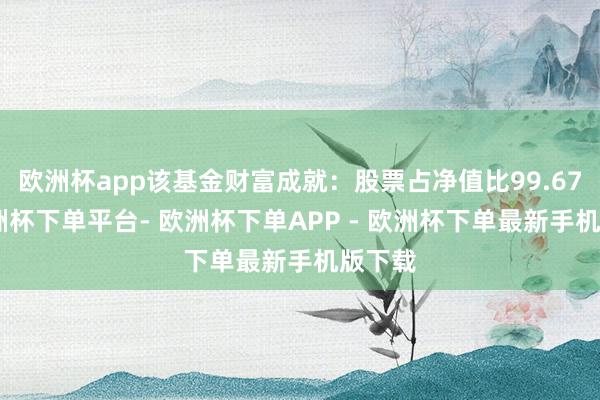 欧洲杯app该基金财富成就：股票占净值比99.67%-欧洲杯下单平台- 欧洲杯下单APP - 欧洲杯下单最新手机版下载